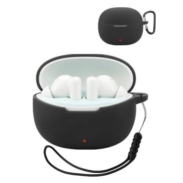 Imagem de Generic Capa para Edifier X5 Pro, acessórios protetores de silicone com chaveiro para mulheres e homens para Edifier X5 Pro, LED frontal visível, preto