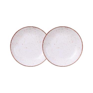 Imagem de Jogo De Pratos Fundo 2 Peças Rústico 22 Cm Porcelana Decorada Tramontina