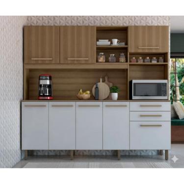 Imagem de Cozinha Completa Compacta Armário e Balcão Ibiza Plus 2,13m (L) 8 Portas 2 Gavetas
