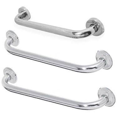 Imagem de Barra Alça de Apoio Kit 30cm 40cm 50cm Box Banheiro Segurança Suporte 