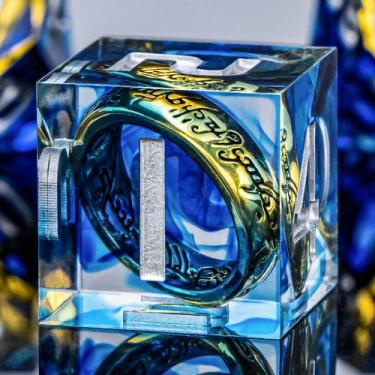 Imagem de Conjunto de dados OUKELANWO Magic Lord Rings DND com caixa de 7 unidad