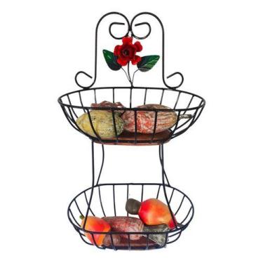 Imagem de Fruteira de parede 2 andares p - Art MM, Vermelho