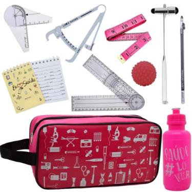 Imagem de Kit De Fisioterapia Goniometro Martelo Buck - Love Saude, NECESSAIRE E