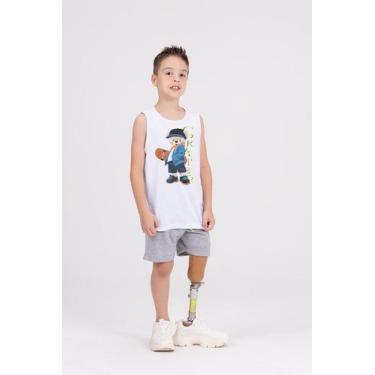 Imagem de Conjunto Regata Infantil Web Skater Branco - Vida Costeira, Branco, 4