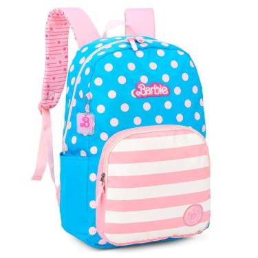 Imagem de Mochila De Costas Barbie Azul E Rosa Bolinhas - Luxcel
