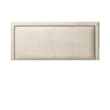 Imagem de Cabeceira Casal Solfistic Tachas Veludo Off White 140 X 70Cm