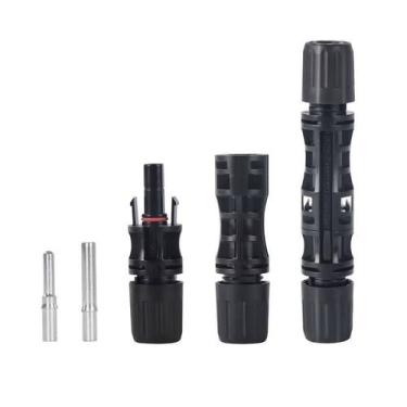 Imagem de Conector MC4 40A 1500V Energia Solar Pino Sólido kit 2 Pares - Worldsu