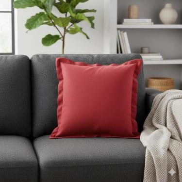 Imagem de Almofada Decorativa com Enchimento de 60x60 cm com Abas em Suede - AMo