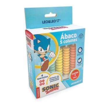 Imagem de Brinquedo Educativo Ábaco Sonic 5 Colunas 50 Argolas Leo&Leo Leonora -
