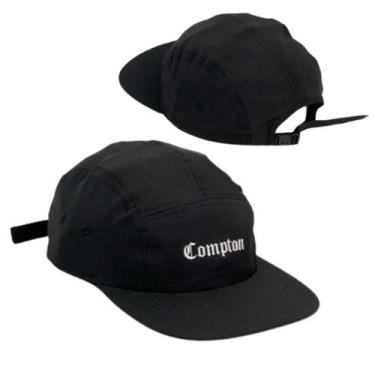 Imagem de Boné Aba Reta Preto Five Panel Fitão Masculino Compton Street LTX