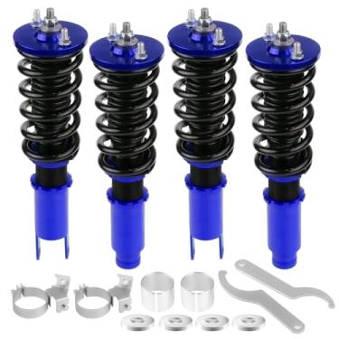 Imagem de BHB Coilovers ajustáveis compatíveis com Honda Civic 1996-2000, CRX 89-91, Delsol 93-97, Acura Integra 94-01 Kit de suspensão de amortecedor de mola helicoidal azul