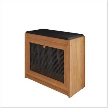 Imagem de Sapateira Banco Com Prateleira Interna E Porta Basculante - Organizador Com Assento Para Hall De Entrada E Quarto - Design Compacto E Funcional(Preto)