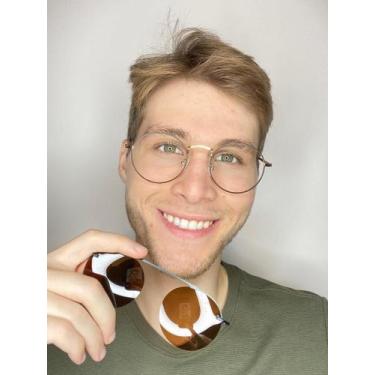 Imagem de Armação Óculos Clipon 2 Em 1 Grau Masculino Redondo Cuba - Palas Eyewe