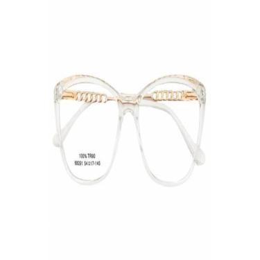 Imagem de Armação Óculos de Grau Feminina Gatinho Sophia Transparente - Palas Ey