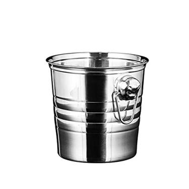 Imagem de Baldes de gelo isolados, balde de gelo espesso, aço inoxidável, baldes de gelo, balde, champanhe, balde de vinho com design de cabeça de tigre, balde de champanhe