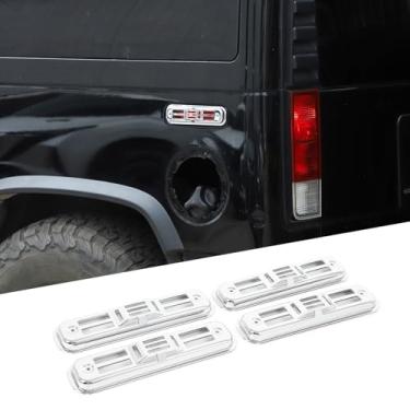 Imagem de Fgtagtal Capa de acabamento de luz de seta compatível com Hummer H2 2003-2009, moldura de acabamento de lâmpada de marcador lateral ABS, acessórios de proteção decorativa de luz piscante lateral, 4