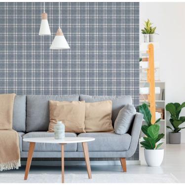 Imagem de Papel De Parede Essential Xadrez Grid Azul Es98191