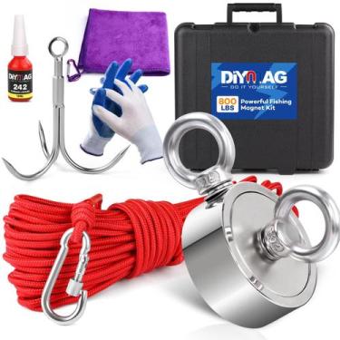 Imagem de Kit magnético de pesca DIYMAG 363 kg de força de tração com acessórios