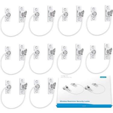 Imagem de Fechaduras restritoras de janela eSynic, pacote com 10 chaves de 18,5 