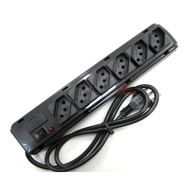 Imagem de Régua Elétrica Filtro De Linha 6 Tomadas Extensão Elétrica