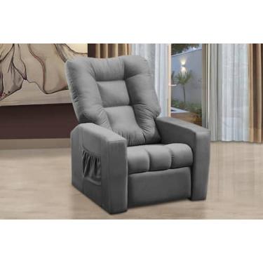 Imagem de Poltrona do Papai Reclinável Ibiza Suede Cinza Mirra Decor