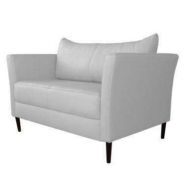 Imagem de Sofá 2 Lugares Decorativo Sala de Estar 120cm Pés Palito Lubbock Couro Branco - Gran Belo