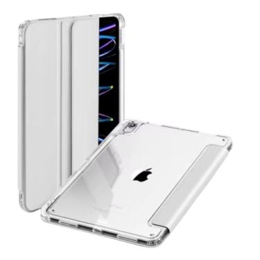 Imagem de Capa Magnética Transparente para iPad Air 4/5 (10,9”) e iPad Air 6/7 (11”) com Suporte para Apple Pencil – Compatível com Carregamento Magnético (Cinza)