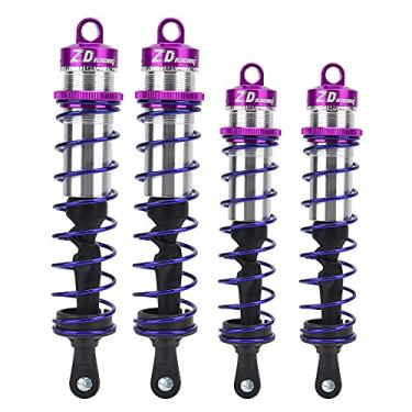 Imagem de Amortecedor ajustável de pressão de óleo de metal 4 peças para frente e traseira de carro RC 1/8, design leve, serve para JLB HSP EM Racing DHK HPI Redcat LRP Hobao ZD (Roxo)