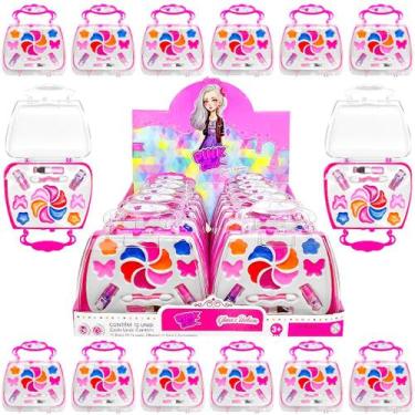 Imagem de 12 Maletinhas de Maquiagem Infantil Estojo 15pçs Maquiar Lembrancinha 