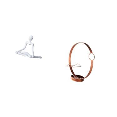 Imagem de Fenteer Estátua de Pensador Abstrato Criativo E Suporte de Garrafa de Vinho de Ferro, Ornamento de Mesa Exclusivo para Entrada, Quarto, Presente de Inauguraçã