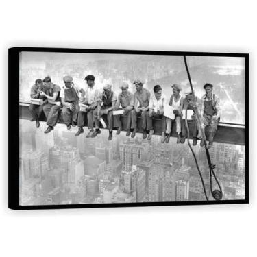 Imagem de Quadro Decorativo Homens Sentados Viga Arquitetura Engenharia Civil Ar