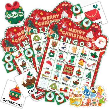 Imagem de Jogo de bingo de Natal Homseon 39 unidades para crianças e adultos