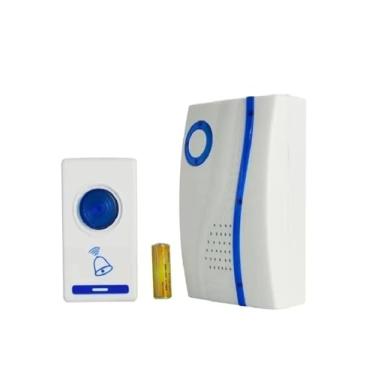 Imagem de Campainha Residencial Sem Fio, Alcance 50-100 Metros, Bivolt 110v/220v, Branco e Azul