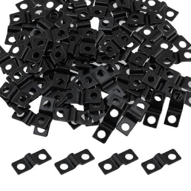 Imagem de Antrader Braçadeiras de tubo, 100 peças de correia rígida reforçada em forma de U, grampos de conduíte pretos para cabos de fio, 1/8 polegada (3 mm)
