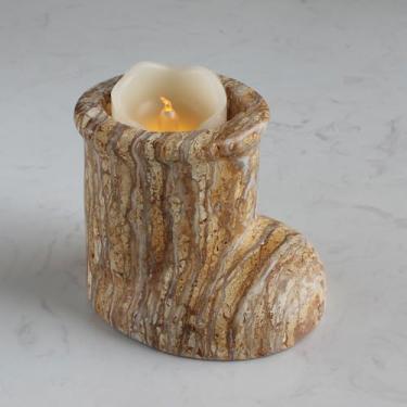 Imagem de Organizador de mesa de Natal para botas de Papai Noel, decoração multifuncional de mármore genuíno - suporte de vela, mini vaso, pote de caneta, suporte de pincel de maquiagem, decoração de Natal para