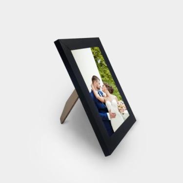 Imagem de Porta Retrato, Kit 3 Porta Retratos com Molduras, Frente em Vidro E Fundo com Suporte(10x15cm)(Preto)