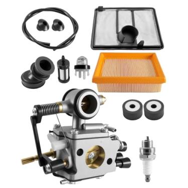 Imagem de Kit de carburador adequado para St-ihl TS700 TS800 Wal-bro WJ114 Till-otson HS-314A HS314A Substitui 4224-120-0651 4224-120-0600 4224-120-0650, com tubo de combustível Lavagem de borracha de vela de