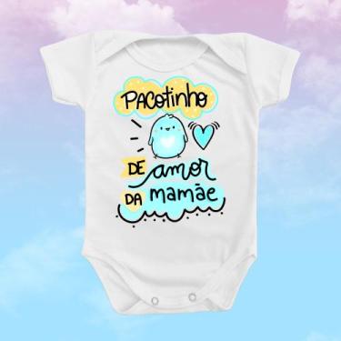 Imagem de Body de Bebê Roupinha Pacotinho de Amor da Mamãe Mãe Presente Mimo Men
