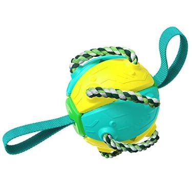 Imagem de Bolas de brinquedo interativas para cães de estimação, Frisbee para cães ao ar livre, bola de dentição Border Collie Golden Retriever, adequada para uso externo e interno (amarelo)