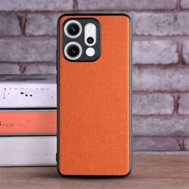 Imagem de Capa protetora de couro para celular Oppo Reno14, Reno13, Reno11, Reno10, Reno8, Reno 14, 13, 12, 11 F, 10, 8 T Pro 5G, laranja, para Oppo Reno13 F