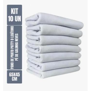 Imagem de Kit com 10 - Pano De Prato Liso - Branco - Neves Patty - Cozinha - Pin