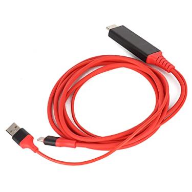 Imagem de Cryfokt Cabo de Interface Multimídia de Alta Definição Tipo C Adaptador 4K de 6 Pés para Conexão de Telefone 950/950XL para TV (Vermelho)