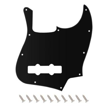 Imagem de Banworks Jazz Bass Pickguard 1 Ply 10-Hole J Bass JB Scratch Plate para EUA/Mexican Modern Style Fender Jazz Bass JT/HB-11 Preto