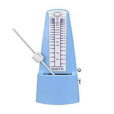 Imagem de HOSEYIN Metrônomo mecânico clássico, metrônomo universal para piano, guitarra, violino e outros instrumentos (azul marinho)