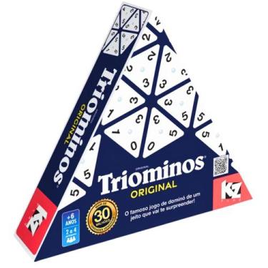 Imagem de Jogo de Tabuleiro Triominos Original Dominó 1336 Elka
