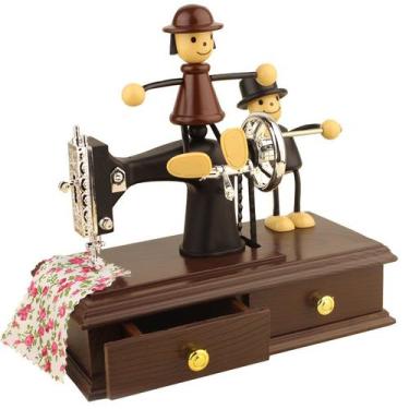Imagem de Máquina de costura de fantoches Music Box com estatuetas e gaveta - yi