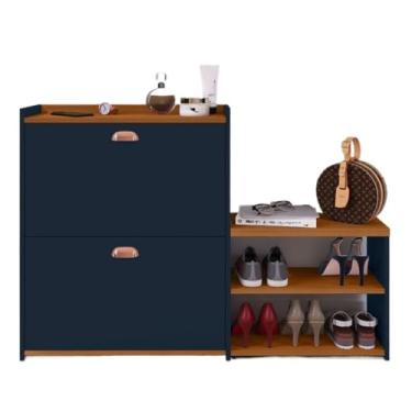 Imagem de Sapateira 2 Andares Mell New Organizadora com Banco 2 Portas Basculantes Hall de Entrada(MILANO AZUL /)