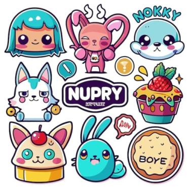 Imagem de Adesivos fofos Kawaii para quarto e cadernos motivos de doces e personagens divertidos 50x50cm