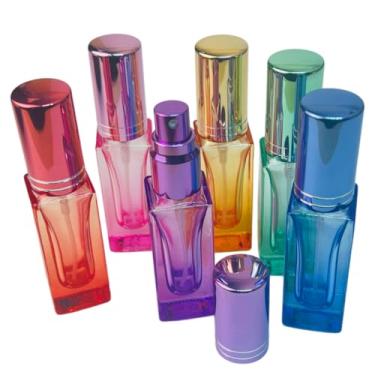 Imagem de Kit 6 Frascos de Vidro 10ml com Spray –Refil para Perfume, Aromatizador e Cheirinho Automotivo(5 ml - liso)