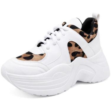Imagem de Tênis Sneaker Chunky Pires Shoes com Cadarço Detalhe em Estampa e Sola